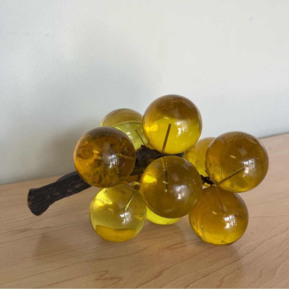Vintage Lucite Grape Cluster Mid-Century Modern MCM Yellow 60s